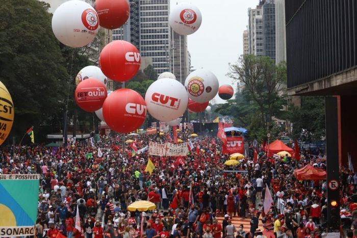 Ato na Paulista. Foto: ROBERTO PARIZOTTI/ CUT